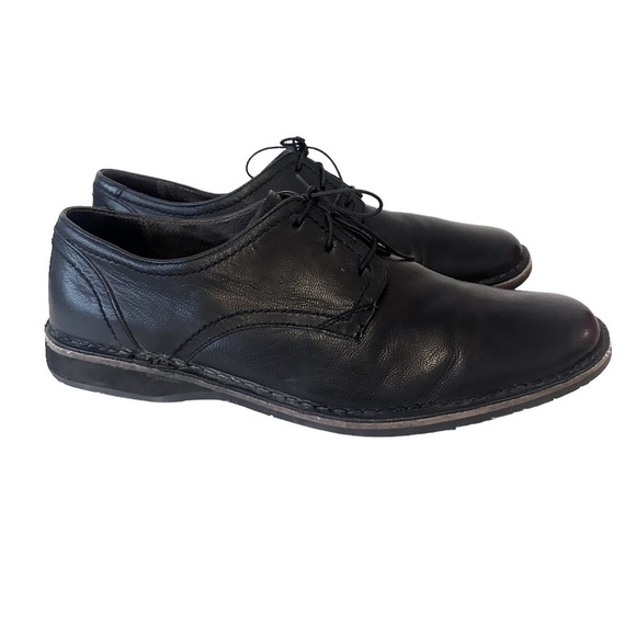 John Varvatos Black Leather Oxford Shoes